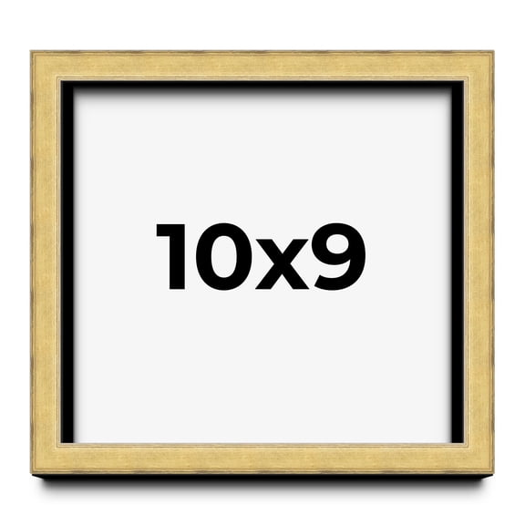 10x9 Shadow Box Frame Gold | 1.375 Inches Deep Real Wood Contemporary Shadowbox Display Frame | UV