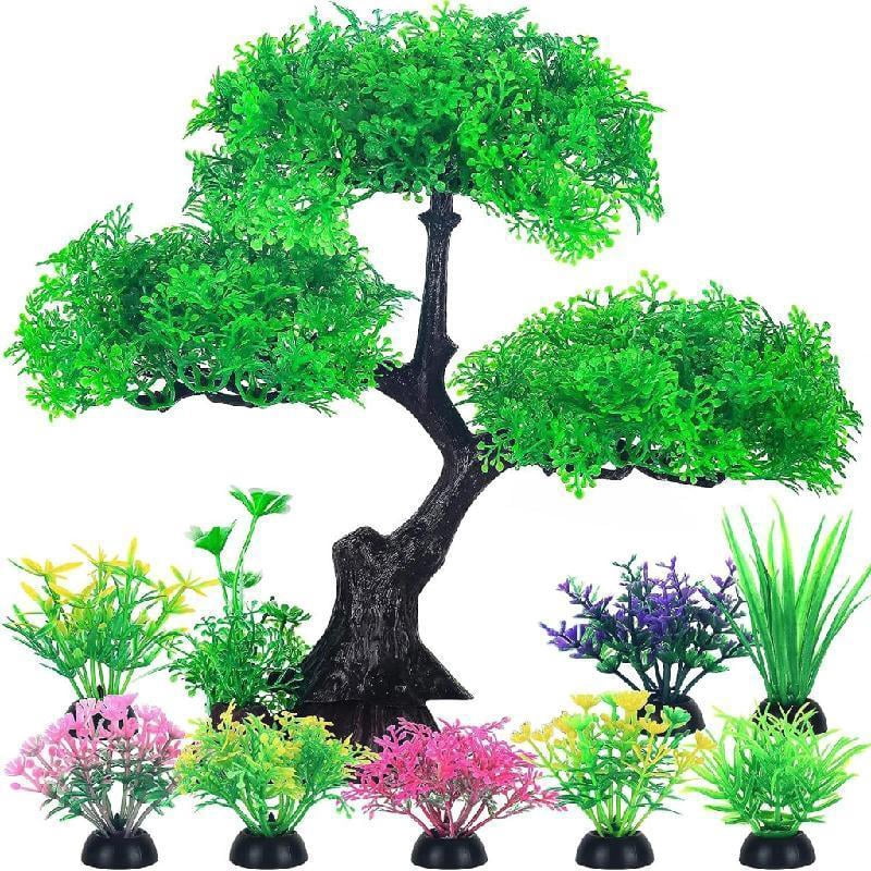 10xArtificial Green Aquatic Plant for Decorating FishTank Aquarium ...