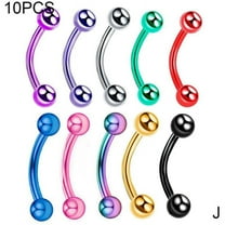 10xBarbell Ear Eyebrow Stud Lip Nose Hoop Body Piercing Jewelry Body