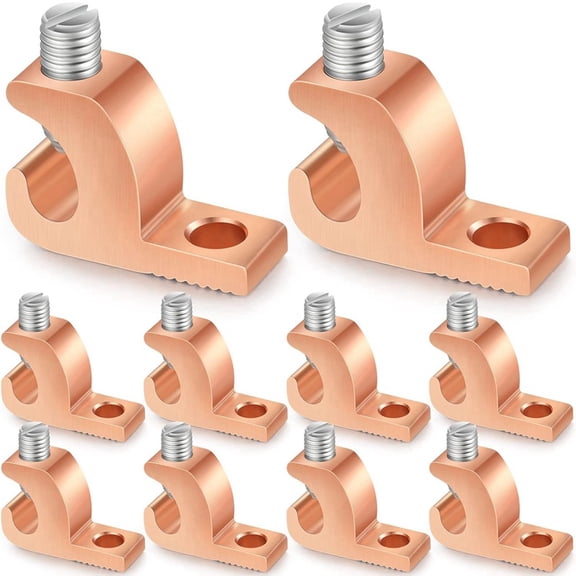 10xLay-in Connector Pool Bonding Lug Copper Conductor Lay-in Connector for Grounding Swimming Pool and Conduits,4-14 AWG