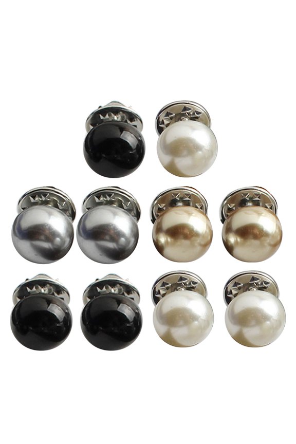 10xStylish Imitation Pearls Button for Women's Shirts, Seamless Closure Invisible Safety Pins Prevents Accident Exposure