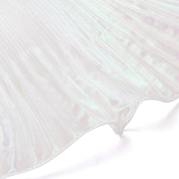 10yards Iridescent Polyester Pleated Ribbons for Clothing Sewing White 5-7/8 inch(150mm)