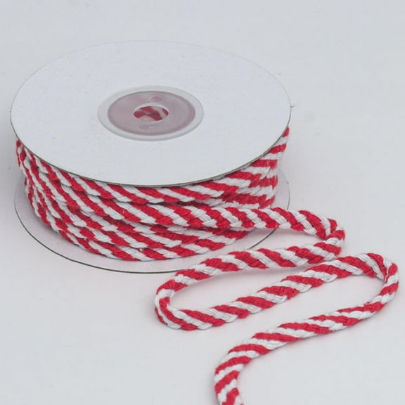 10yards X 5mm Cotton Cords Red Green White Mixed Color Hang Tag String Rope Twine Thread DIY Gift Wrap Ribbon Christmas Decoration