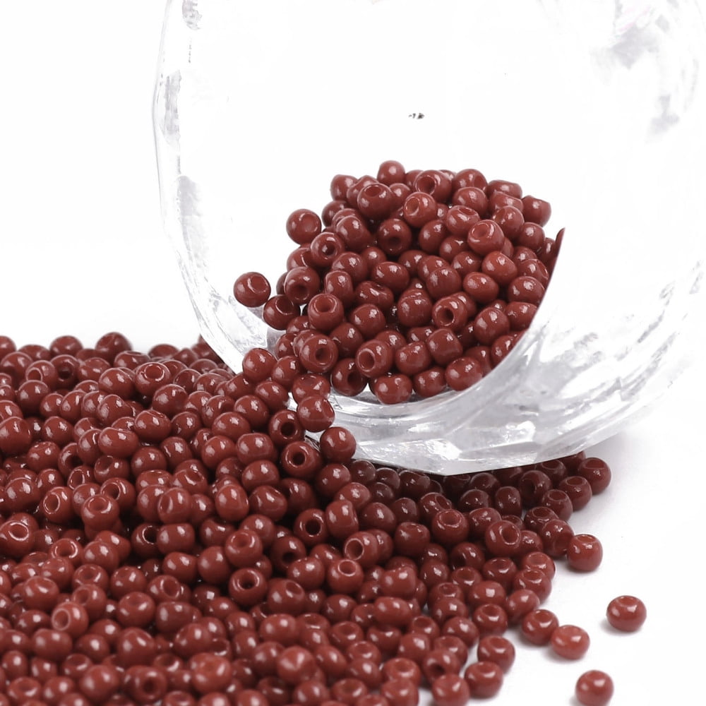 11/0 Grade A Round Glass Seed Beads Baking Paint Brown 2.3x1.5mm Hole: 1mm about 48500pcs/pound