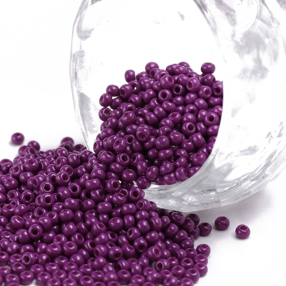 11/0 Grade A Round Glass Seed Beads Baking Paint Orchid 2.3x1.5mm Hole: 1mm 48500pcs/pound