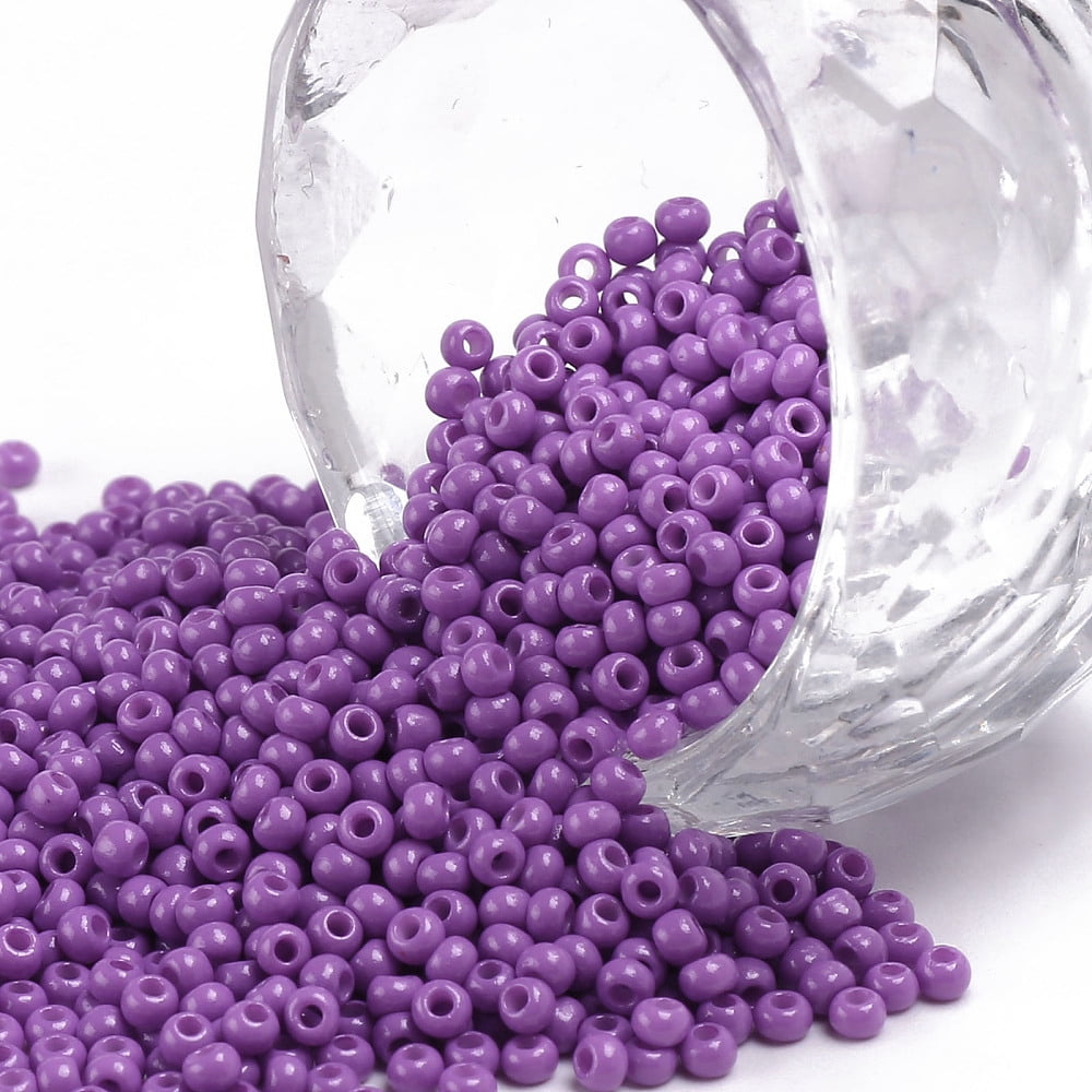 11/0 Grade A Round Glass Seed Beads Baking Paint Violet 2.3x1.5mm Hole: 1mm 48500pcs/pound