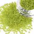 thumbnail image 1 of 11/0 Grade A Transparent Glass Seed Beads Silver Lined Round Hole Round Green Yellow 2x1.5mm Hole: 0.3mm about 3000pcs/50g, 1 of 4