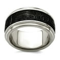 thumbnail image 1 of 11.00mm Titanium and Black Titanium Inlay Polished Fancy Design Ring Size 9 Ring for Women, 1 of 2