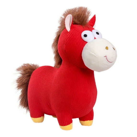 11.02" Huggable Red Pony Plush Doll, Cute Cartoon Stuffed Toy for Birthday Gifts-Realistic Animal Toys Plush Toys Birthday Easter Gift Toys for Girls Boys 3-44 Years