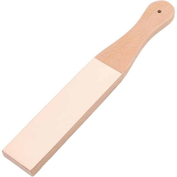 11.06 x 1.69 In Double-Sided Beech Wood Leather Strop for Knife Sharpening Small Leather Honing Stropping Sharpener