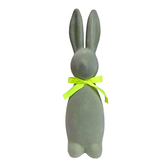 11 1/2" Easter Bunny Flocked Tabletop Decorations - Bright Holiday Colors - 3 Bunnies - Great for Tabletop, Mantel Decor
