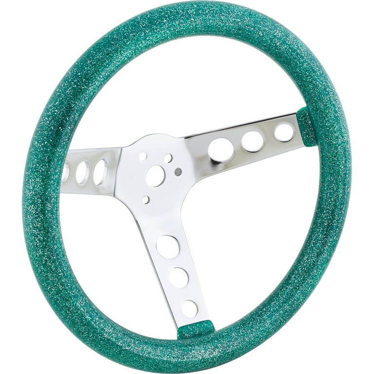 Grant Metal Flake Steering Wheel, Green/Chrome 15