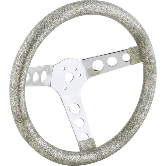 11-1/2 Inch Silver Metalflake Steering Wheel 3-1/2
