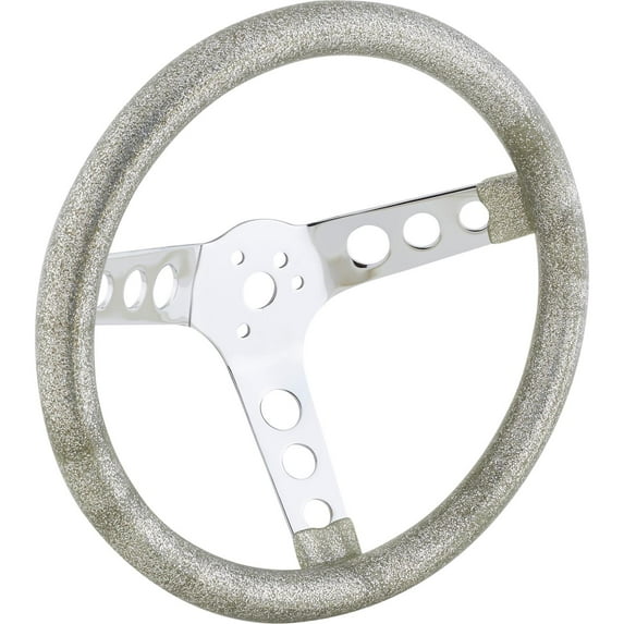 11-1/2 Inch Silver Metalflake Steering Wheel 3-1/2