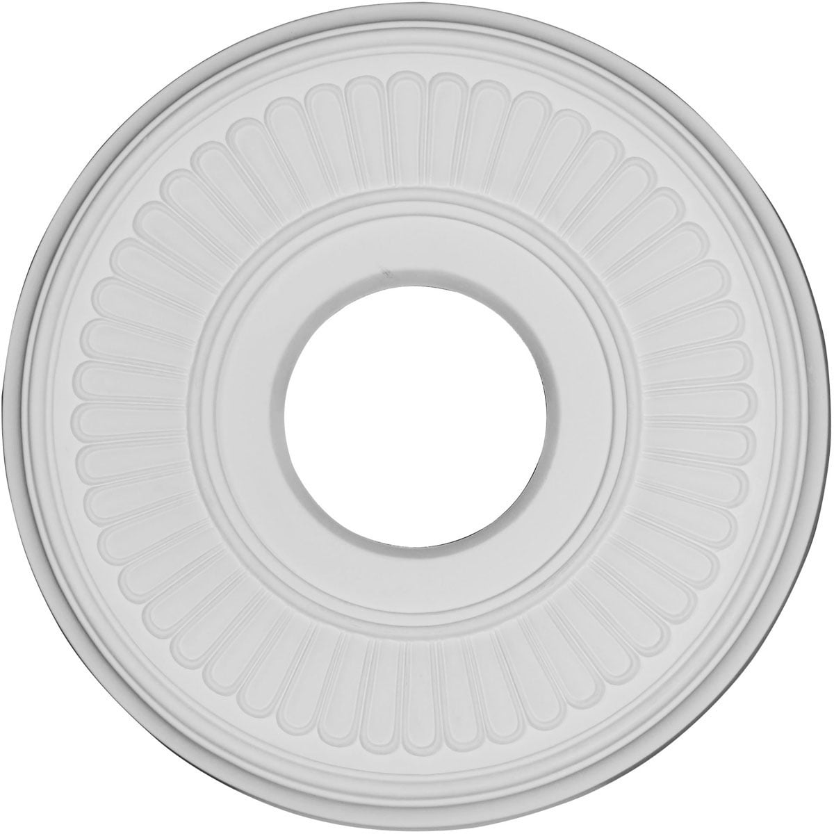 Primed White Circular Ceiling Medallion with Intricate Design