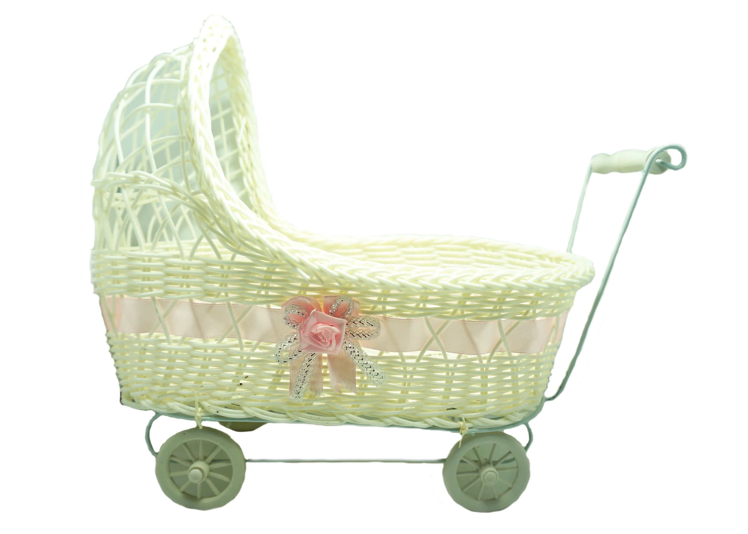 Wicker baby carriage for baby shower hotsell