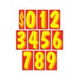 thumbnail image 1 of 11 1/2" Windshield Number Kit - Red/Yellow - 6 1/2ʺW x 11 1/2ʺH - Pack of 168, 1 of 1