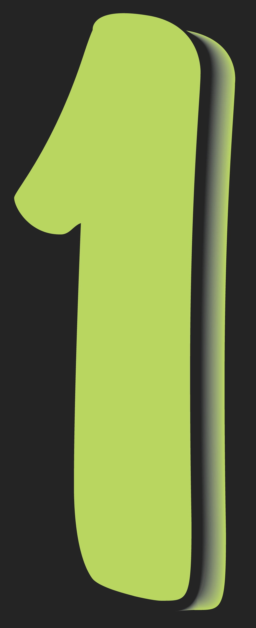 11 1/2" Windshield Numbers And Symbols - Neon Green/Black - "1" - 6 1/2ʺW x 11 1/2ʺH - Pack of 12