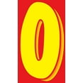 thumbnail image 1 of 11 1/2" Windshield Numbers And Symbols - Yellow/Red - "0" - 6 1/2ʺW x 11 1/2ʺH - Pack of 12, 1 of 1