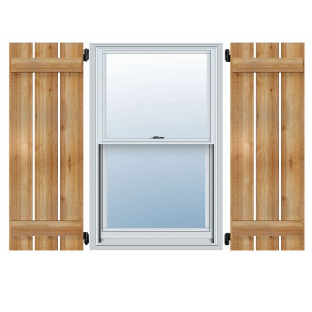 11 1/4"W x 54"H TimberCraft Two 5 3/8" Boards Spaced Board-n-Batten Shutters, Rough Sawn Western Red Cedar (Per Pair)