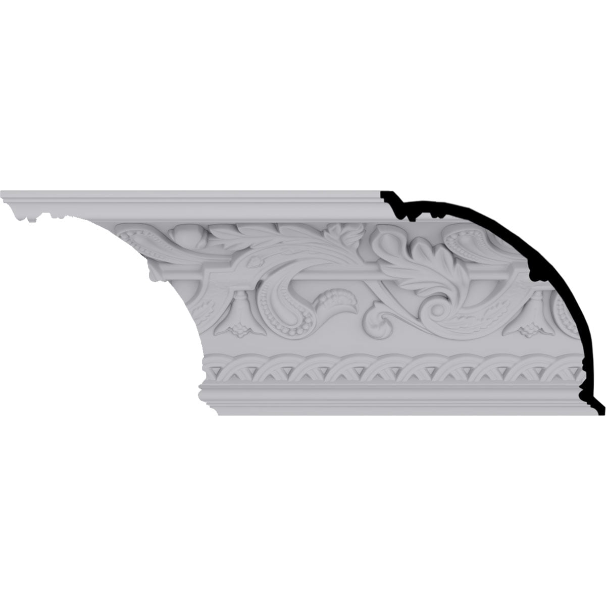 Kinsley White Polyurethane Crown Moulding 94.5" Length
