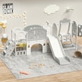 thumbnail image 1 of 11 In 1 Baby Toddler Slide For Indoor Outdoor, Toddler Playground With Basketball Hoop, Tunnel And Swing, Toddler Climber Slide Playset For 1-4 Years Old Boys Girls, 1 of 9