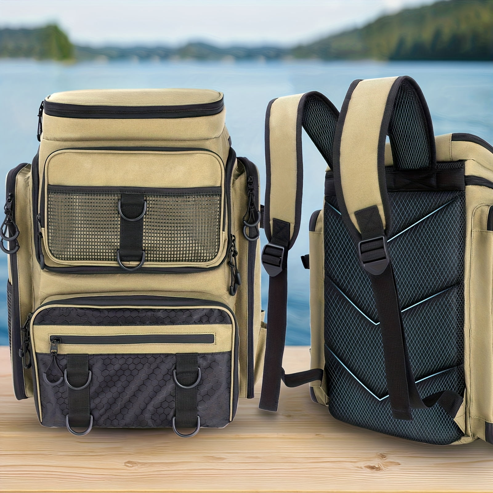Sac à Dos Pêche 45L Imperméable Avec Porte-cannes - Grand Modèle - Neuf