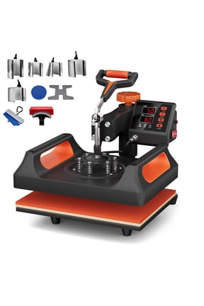 11 in 1 Heat Press, 12 x 15 Inch, Multifunctional Clamshell Printer, Digital Dual-Tube Heat Press Transfer Machine, Swing Away Sublimation Machine for T-Shirt Hat Cap Mug Plate Pen Shoes, Black
