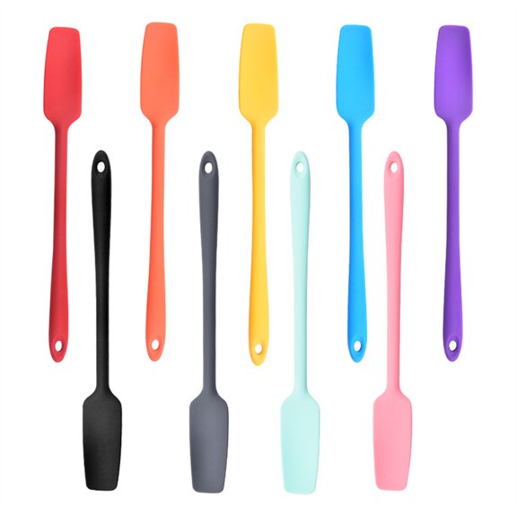 11.1 Inch Spatula Long Handle Cream Cake Scraper Non-stick Butter Chocolate Flour Mixing Tool Heat Resistant Kitchen Baking Accessories for Cooking Green Green