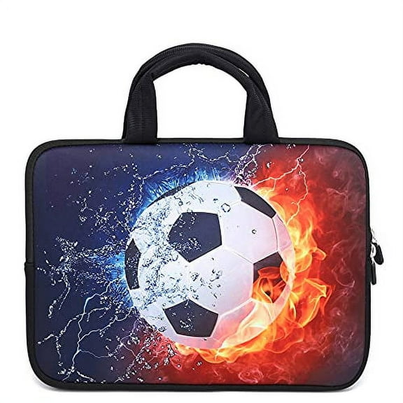 11" 11.6" 12" 12.1" 12.5" inch Laptop Carrying Bag Chromebook Case Notebook Ultrabook Bag Tablet Cover Neoprene Sleeve Fit Apple MacBook Air Samsung Google Acer HP DELL Lenovo Asus(Football Fire)