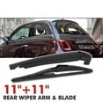 thumbnail image 1 of 11"+11" Rear Windshield Wiper Arm & Blade Set Compatible With Fiat 500 2012-2019, 1 of 11