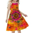 thumbnail image 1 of 11-12 Years Girls' Summer Floral Dress Kids Sleeveless Square Neck Smocked Flowy Dresses 5-14 Years, 1 of 7