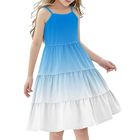 11-12 Years Girls Summer Sundress Tween Sun Dresses Size 3-15 Years Old