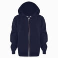 thumbnail image 1 of 11-12 Years Teen Boys Girls Zipper Sweatshirt Hoodies Soft Full Zip Hooded Sweatshirts For Teens Kids Unisex Navy Hoodie, 1 of 4