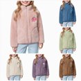 thumbnail image 1 of 11-12 Years Tween Childrens Warm Jacket Boys And Girls Simple And Plush Jacket Zipper Cardigan School White Sweatshirt, 1 of 5