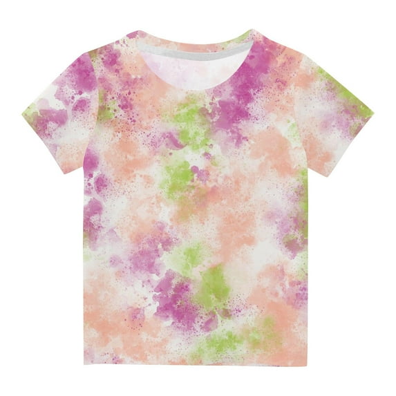 11-12 Years Unisex Kids Tie Dye T Shirts for Boys Girls Short Sleeve Colorful Tee Size 4-14 Years Multicolor