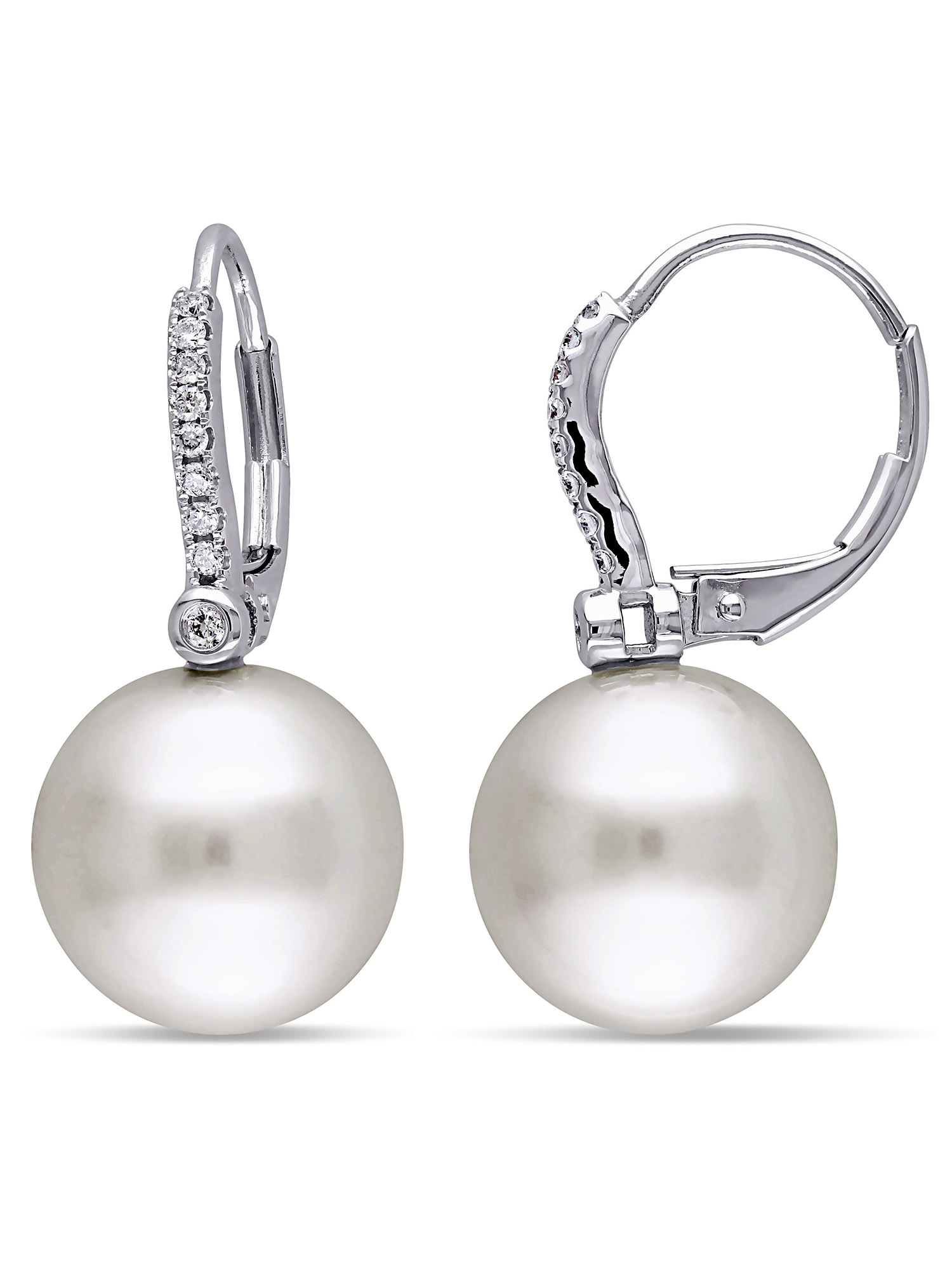 Miabella 1112mm South Sea Cultured Pearl and 1 Carat T.W. Diamond 14k