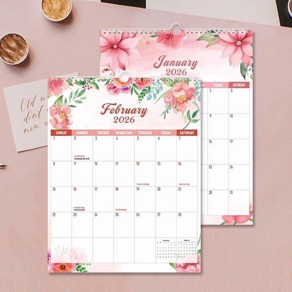 11*14 Inches 2026-2027 Wall Calendar - Includes January 2026 to June 2027, Thick Paper Writable and Not Easy to Penetrate Ink with Flower Arrangement Chart Header