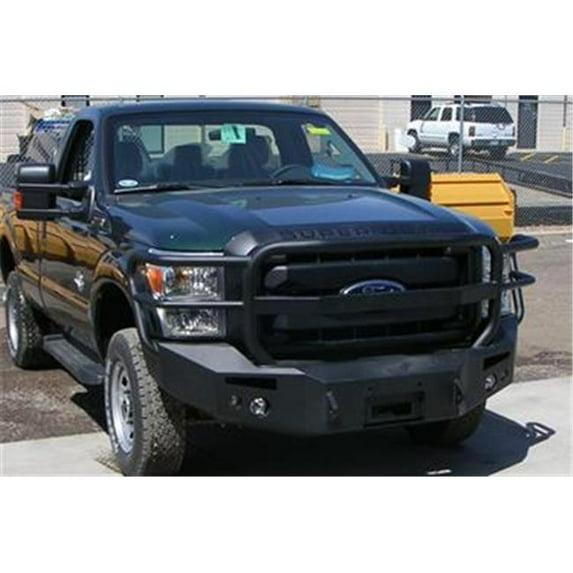11-15 F450/F550 WINCH BUMPER W/ FULL GRILL GUARD MATTE BLACK Fits select: 2016 FORD F450, 2011-2012 FORD F450 SUPER DUTY