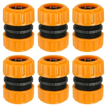 11/16" Hose Repair Connector Extender, 4 Pcs Plastic Garden Hose Repair Water Hose Connectors, Marigold