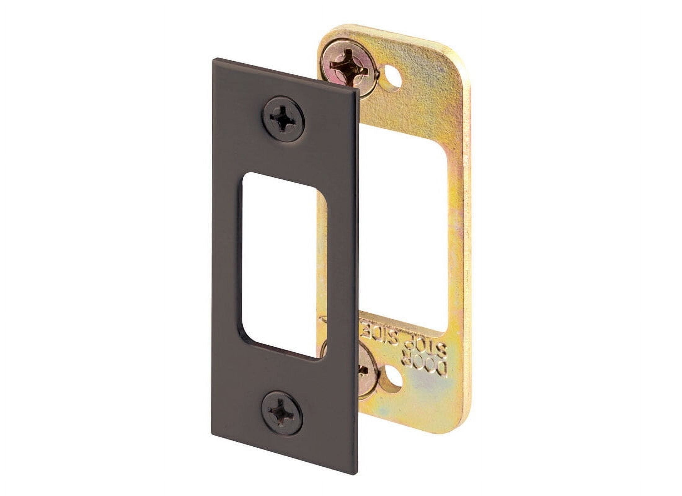 11/16 in. x 1-1/4 in. Classic Bronze Finished Steel Security Deadbolt Door Lock Strike with Dual Steel Plates