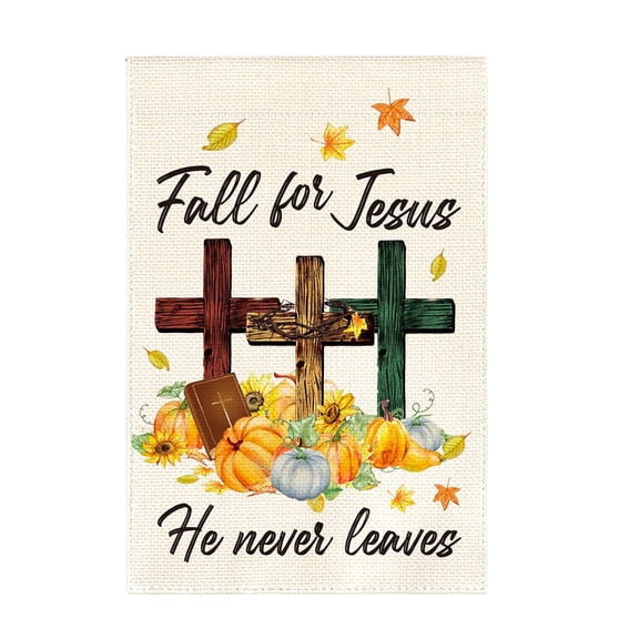 11×18 Inch Burlap Fall Yard Flag, Double-Sided Seasonal Garden Flag with Pumpkin & Gnome Prints (G)