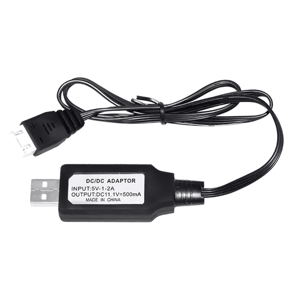 11.1V Lithium Battery Charger Current 500MA with Overcharge Protection Indicator USB Charging Cable,1 * 11.1V Lithium Battery Charging Cable,Black