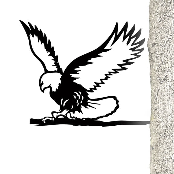 11.27.6 Inch Black Iron Eagle Tree Insert Garden/Yard Improvement Metal Artwork Decoration
