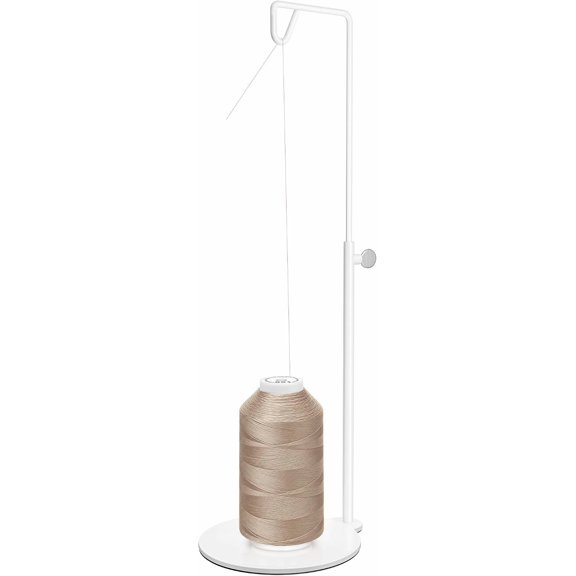 11.22"-18.31" adjustable cone stand, suitable for sewing machines, matte, white heavy-duty metal base, suitable for large cones, embroidery sewing machines or quilting machines