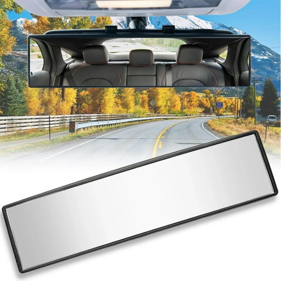 11.22" Large Rear View Mirror For Interior Universal Panoramic Convex Rearview Mirror Clip On Rear View Mirror To Reduce Blind Spot