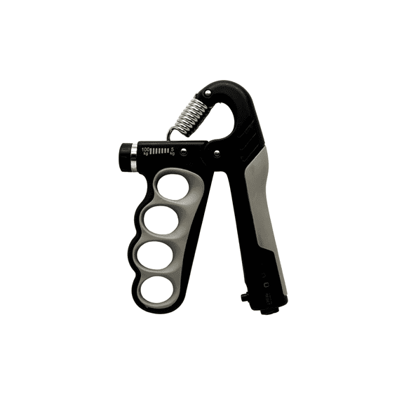 11-220LB Adjustable Resistance Smart Hand Exerciser with Mechanical Counter - Strengthen Fingers, Hand, and Forearm (Gray)