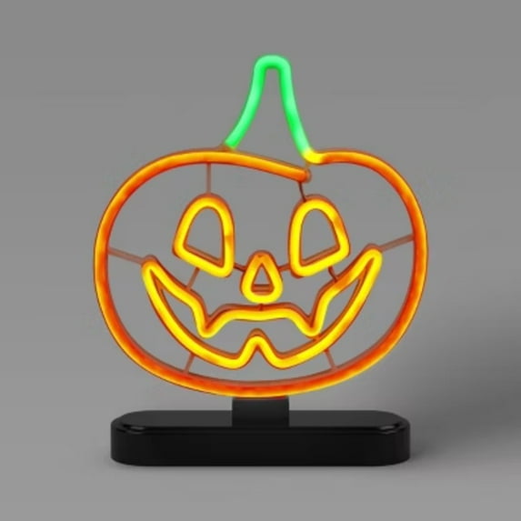 11.25" Lit Neon Jack Halloween Decorative Prop
