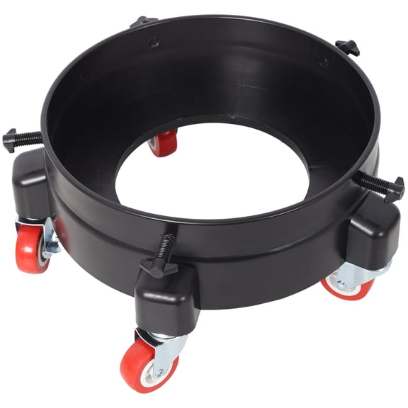 11.25" Bucket Dolly with 5 Swivel Casters - Heavy Duty Rolling Base for 5 Gallon Buckets (Black)
