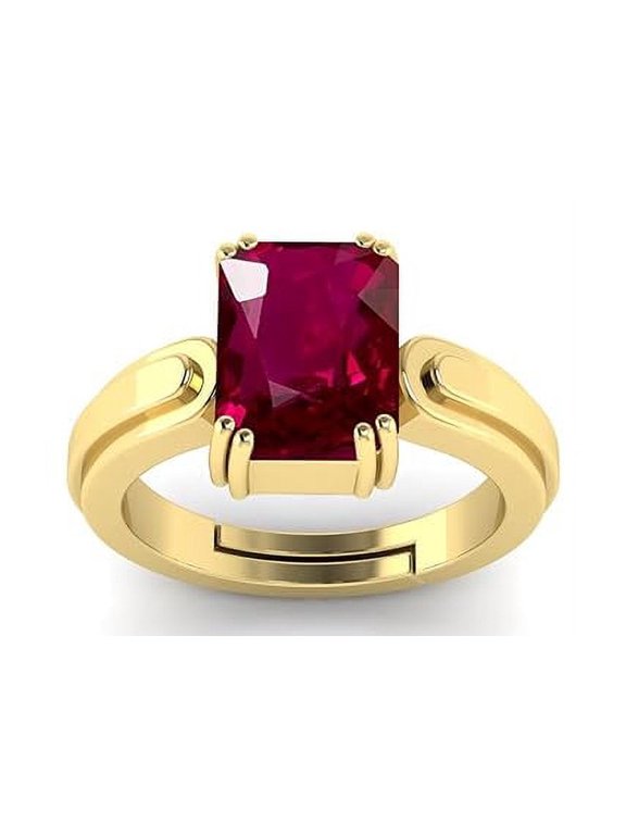 11.25 Carat Natural Certified Ruby Manik Gemstone Handmade Panchdhatu Adjustable Ring for Men & Women